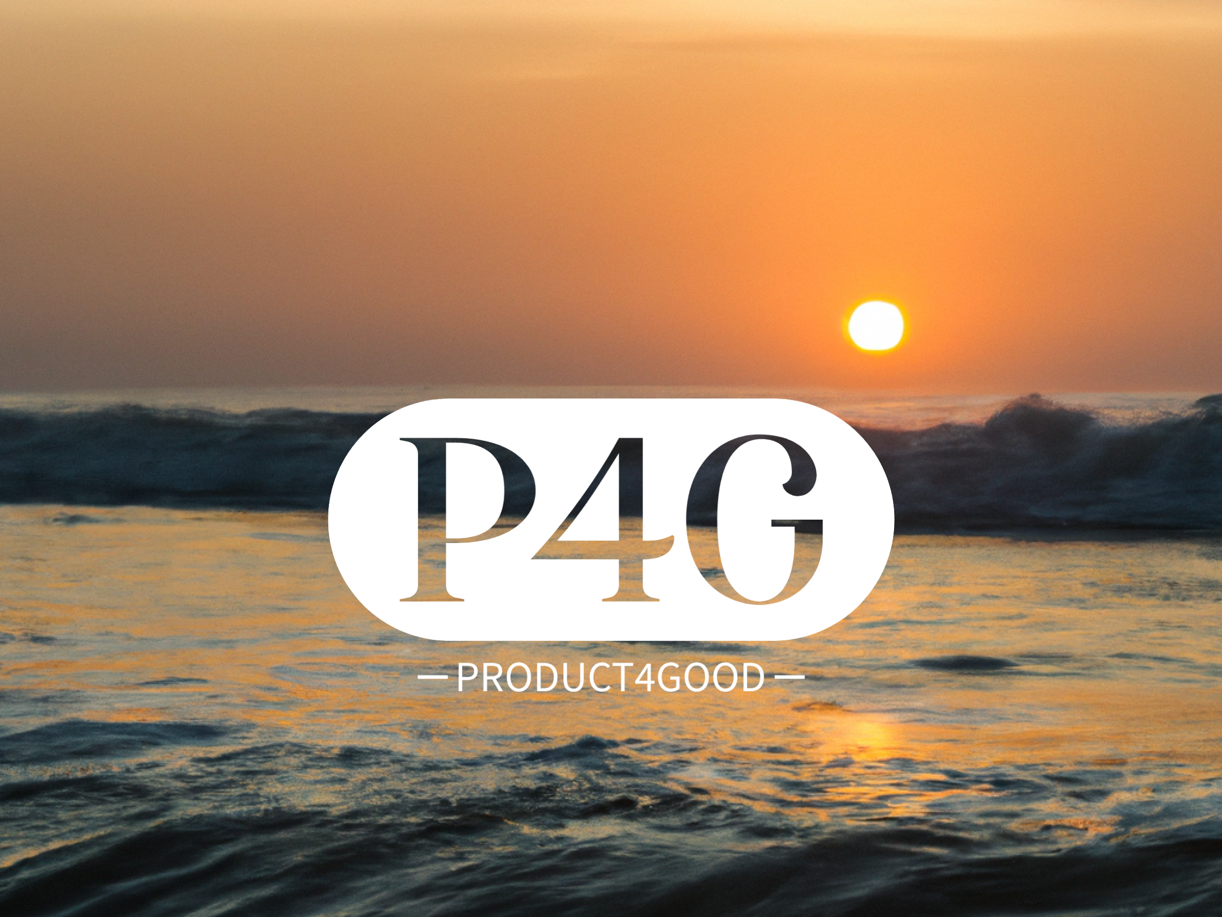 Product4Good in the ocean at sunset